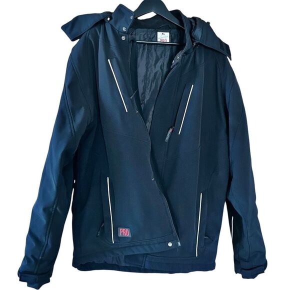 Qualitex Pro Black Men’s Ski/ Utility Jacket Size XL High Visibility - Picture 1 of 14